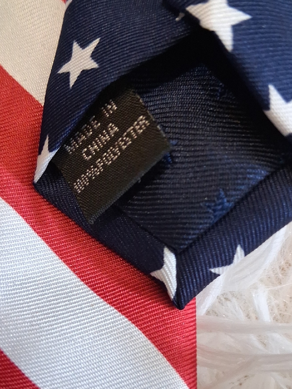 LAND of LIBERTY American Flag Pattern Men's Tie - Picture 5 of 5